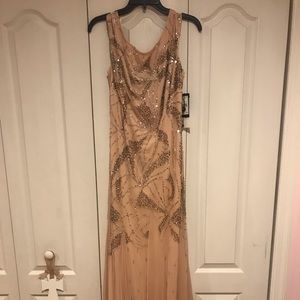 Full-length sequined dress, light pink, size 4